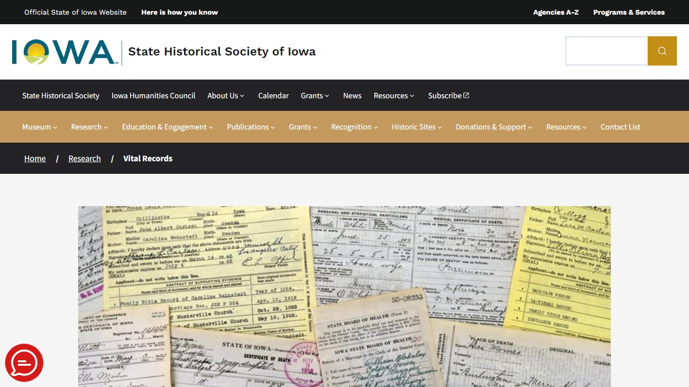 Vital Records | State Historical Society of Iowa